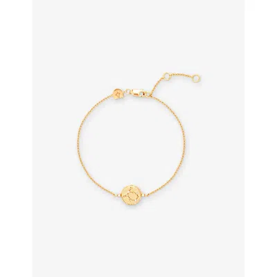 Astrid & Miyu Zodiac Gemini 18ct Yellow Gold-plated Sterling-silver And Cubic Zirconia Pendant Bracelet