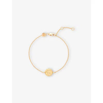 Astrid & Miyu Zodiac Pisces 18ct Yellow Gold-plated Sterling-silver And Cubic Zirconia Pendant Bracelet