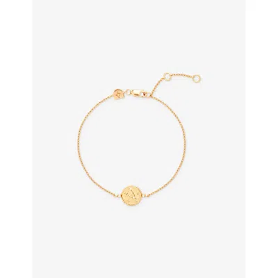 Astrid & Miyu Zodiac Taurus 18ct Yellow Gold-plated Sterling-silver And Cubic Zirconia Pendant Bracelet