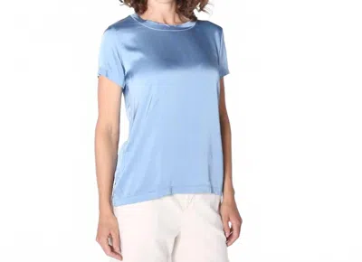 Astrid Satin Knit Top In Navy In Blue