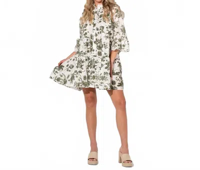 Astrid Summer Days Dress In Army In White