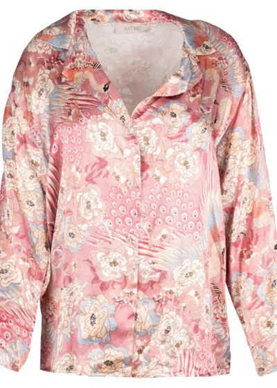 Astrid Women's Button Down Blouse In Pink Dodo