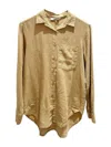Astrid Women's Button-up Blouse In Caramel In Green