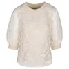 Astrid Women's Woven Lace Top In Sand In Neutral