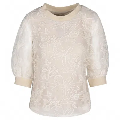 Astrid Women's Woven Lace Top In Sand In Neutral