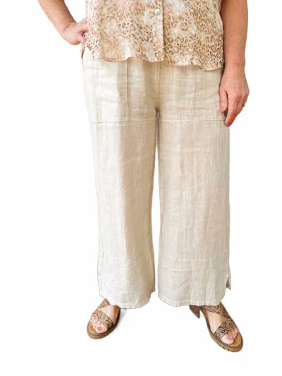 Astrid Woven Crop Pant In Beige In Neutral