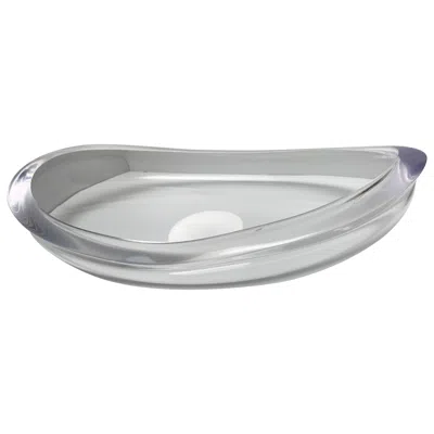 Pre-owned Astrolite Herb Ritts Vintage Mcm  Lucite Oval Centerpiece Bowl, 1960s In Gray