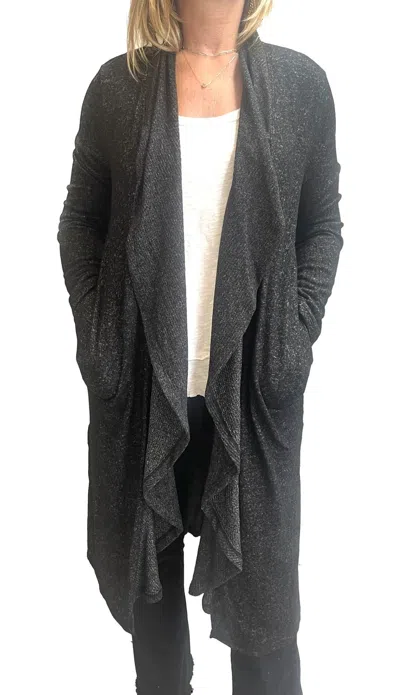 Astrologie Auden Super Soft Long Drape Cardigan In Black Onyx In Grey
