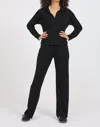 Astrologie Brushed Cozy Open Polo Top In Midnight In Multi