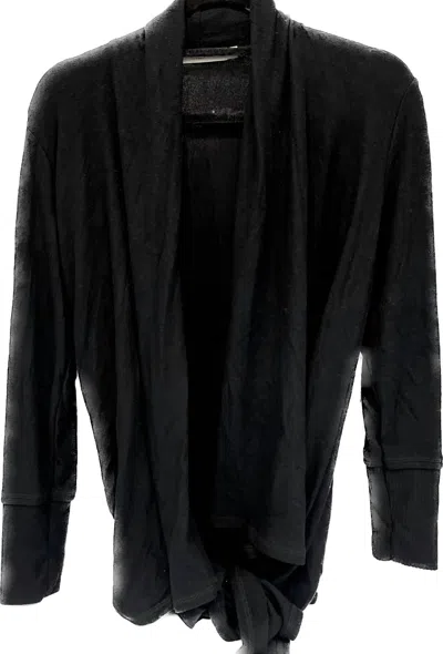 Astrologie Women's Mae Super Soft Short Drape Cardigan In Midnight Black