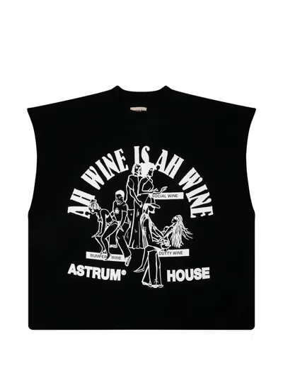Astrum Ah Wine Graphic-print Tank Top In Black