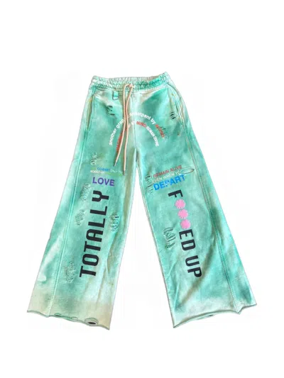 Astrum Distressed-detailing Wide-leg Track Pants In Blue
