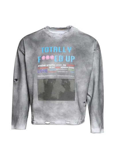 Astrum Distressed-effect Graphic-print T-shirt In Gray