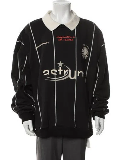 Pre-owned Astrum Striped Collar Sweatshirt In Black