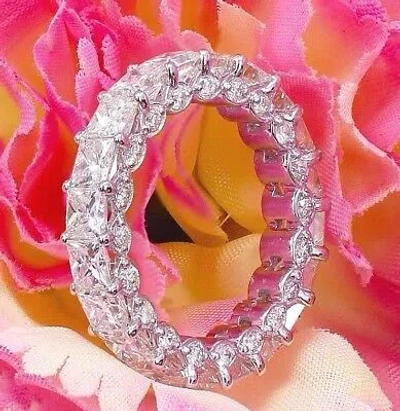 Pre-owned Asw 14k Solid 4.00ctw Eternity Band, Wedding Band, Ring, Man Made Diamond Simulated In White
