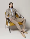 At Authenticated Resale Flat Front Trouser - Resale In Tan Multi