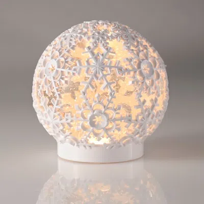 At Home W/ Jorge 6.5" Winter Scene Led Spinning Water Snow Globe In White