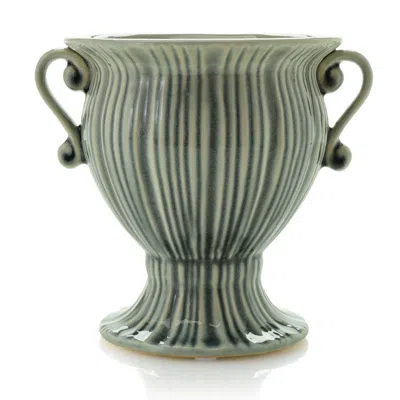 At Home W/ Jorge Perez At Home W/ Jorge Parez French Market 6" Glazed Ceramic Flower Pot In Green