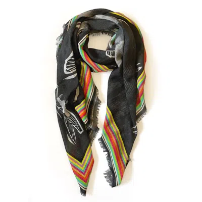 At Home With Ray Women's Black Erin Silk Wool Blend Wrap