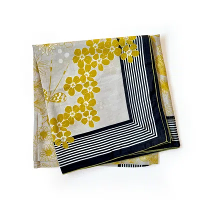 At Home With Ray Women's Gold / Black / Brown Jardin D'or Oversized Cotton Silk Wrap In Gold/black/brown