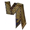 At Home With Ray Women's Gold / Blue / Brown Eden Python Silky In Ink & Olive
