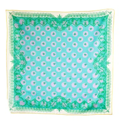At Home With Ray Women's Polka Bandana In Blue Curacao