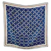 At Home With Ray Women's Blue Magpies On A Chain Print Silk Twill Neckerchief In Blue