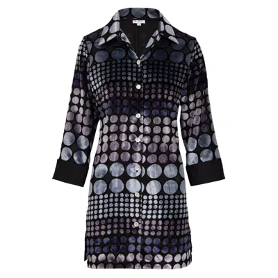 At Last... Women's Amanda Velvet Shirt Grey Spot