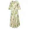 At Last... Women's Anna Cotton Dress - Green In Green