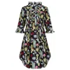 At Last... Women's Annabel Cotton Tunic In Black Cactus In Black