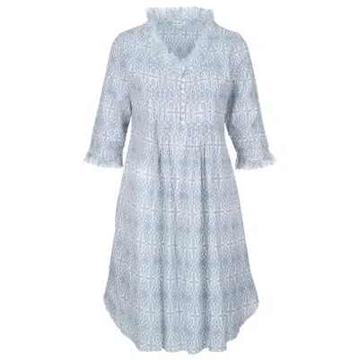 At Last... Women's Annabel Cotton Tunic In Dove Grey & White