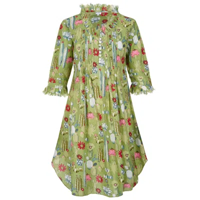 At Last... Women's Annabel Cotton Tunic In Green Cactus