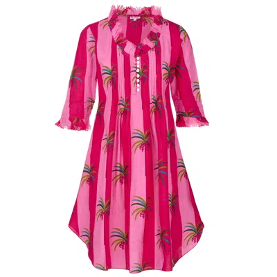 At Last... Women's Annabel Cotton Tunic In Pink Palm In Multi