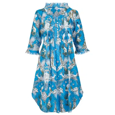 At Last... Women's Annabel Cotton Tunic In Sky Blue Tropical