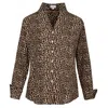 At Last... Women's Black / Brown Ella Shirt In Baby Leopard Print In Black/brown