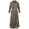At Last... Women's Black / Brown Temptress Dress In Baby Leopard In Black/brown