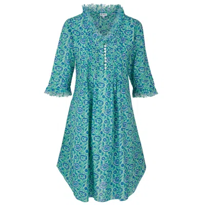 At Last... Women's Blue / Green Annabel Cotton Tunic In Seagreen In Multi