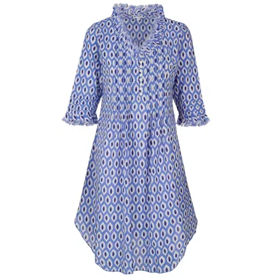 At Last... Women's Blue / White Annabel Cotton Tunic In Fresh In Multi