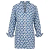At Last... Women's Blue / White Cotton Louise Shirt In Blue Thistle