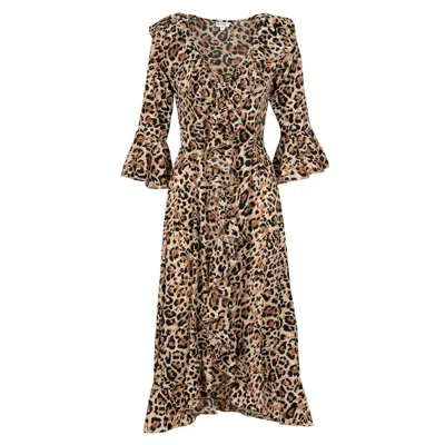 At Last... Women's Brown Felicity Dress In Leopard