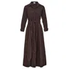 At Last... Women's Brown Mia Corduroy Midi Dress In Chocolate In Multi