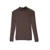 At Last... Women's Brown Polo Neck Base Layer In Chocolate In Brown