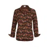 At Last... Women's Brown Soho Shirt Chocolate Paisley In Brown