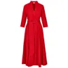At Last... Women's Chelsea Corduroy Midi Dress In Pillarbox Red In Red