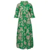 At Last... Women's Cotton Annabel Maxi Dress In Grass Green In Green