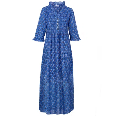 At Last... Women's Cotton Annabel Maxi Dress In Provencal Blue