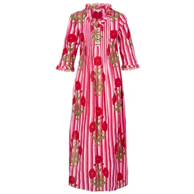 At Last... Women's Cotton Annabel Maxi Dress In Red Marigold