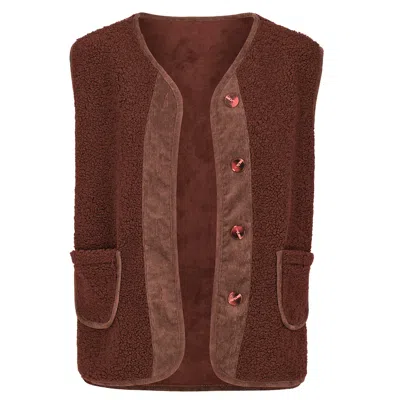 At Last... Women's Fleece Gilet In Brown