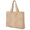At Last... Women's Gold / Neutrals Large Cotton Tote Bag In Latte & Gold