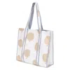 At Last... Women's Gold / White Large Cotton Tote Bag In White & Gold